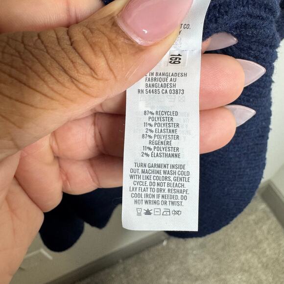 Aerie XL Navy Leopard Print Colorblock Sweater Crewneck Long Sleeve Pullover - Picture 7 of 11